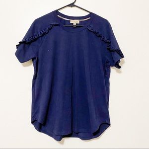 Burberry Ruffle Navy Blouse T Shirt